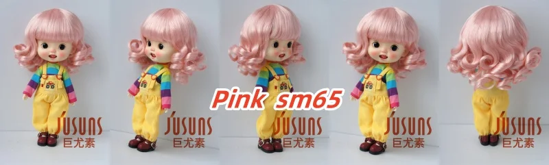 JD164 Kurze Lady Curls Synthetische Mohair BJD Perücken 5-6" 6-7" 7-8" 8-9" 9-10" 10-11" YOSD MSD SD DOD QBaby Blythes Puppenzubehör – Detail 9