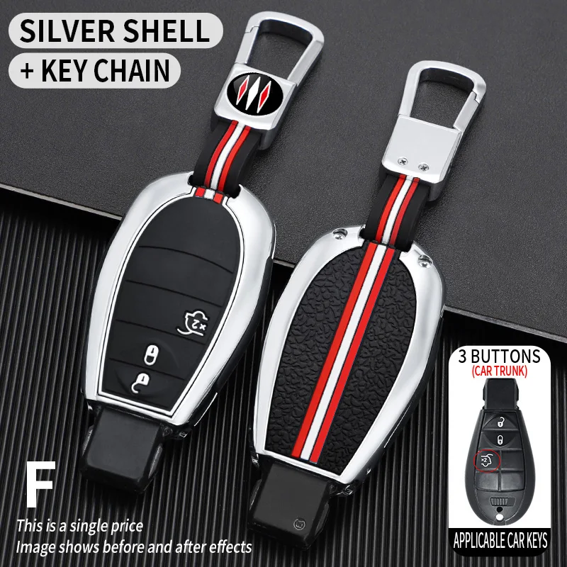 Cover Portachiavi In Lega Di Zinco Per Jeep Renegade Compass Chrysler 300C: Custodia Con Pulsanti In Silicone Fluorescenti