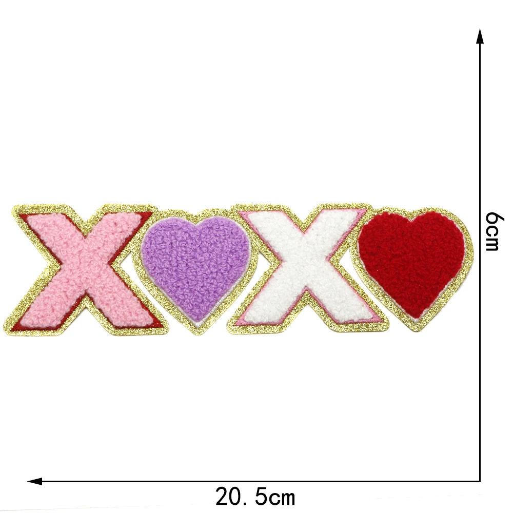 1PC Be Mine Herz Liebe Eisen auf bestickt Patch DIY Reparatur Chenille Patch Valentinstag Geschenke für Paare Kleidung Rucksack – Detail 15