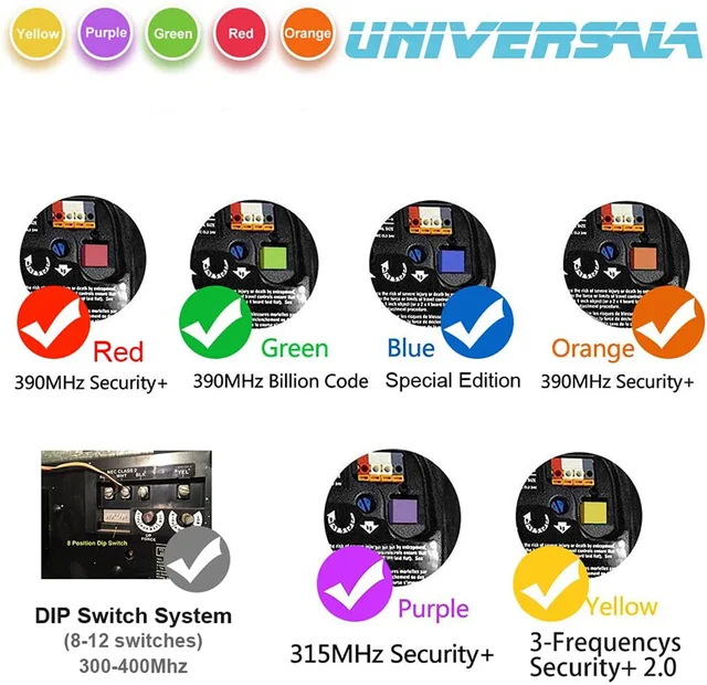 Universal Remote Control Gate Openers Learning Button 310MHz 315MHz 390MHz Garage Door Remote Controls 2
