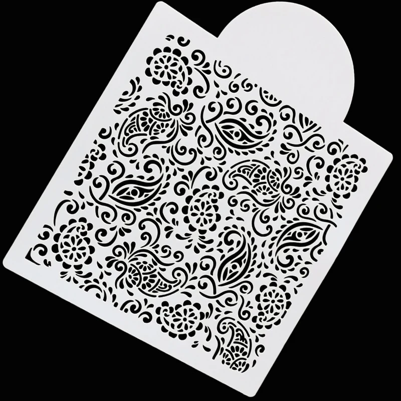 Paisley Lace Polymer Clay Stencils Texture Sheet Embossing Screen Printing Painting Template for Pottery Ceramic Clay Jewelry