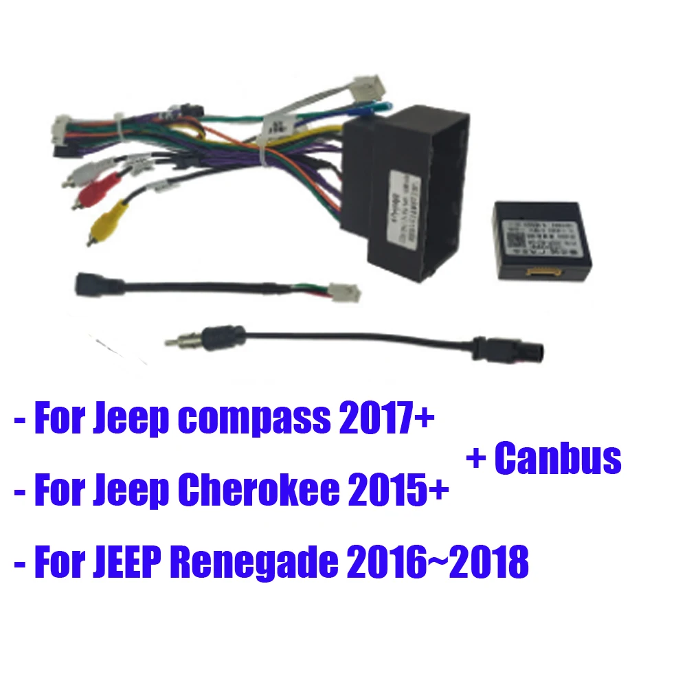 Автомобильный радиокабель CAN Bus Box для Jeep Compass Cherokee Renegade Power жгут проводов Android