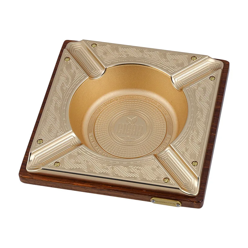 

Cigar ashtray four flutes zinc alloy pineapple grid creative metal household large diameter ashtray