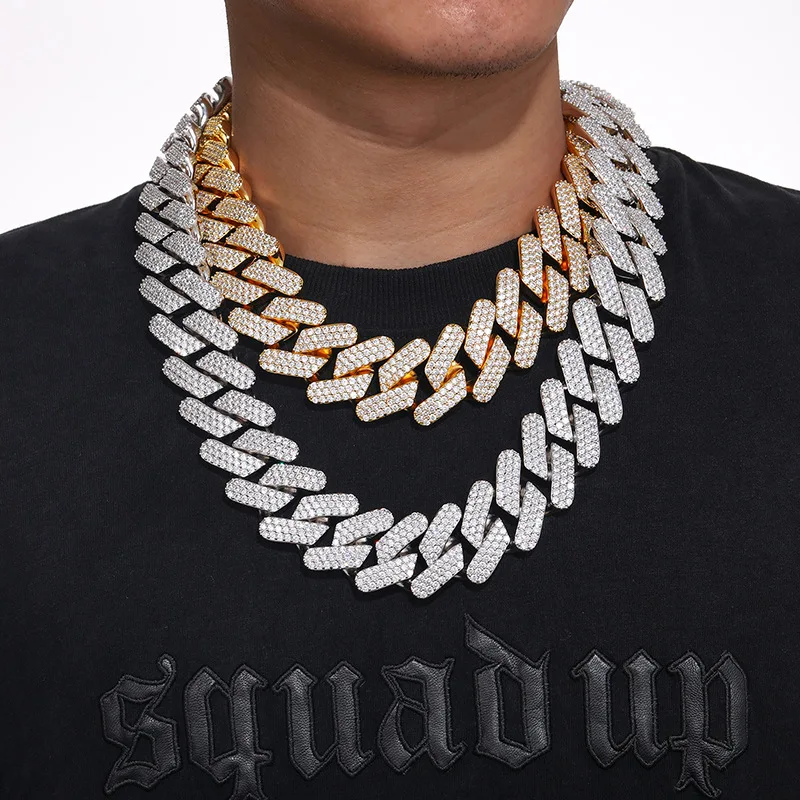 

30mm Big Heavy Hip Hop 5A+ CZ Stone Paved Bling Iced Out Solid Rhombus Cuban Miami Link Chain Necklaces for Men Rapper Jewelry