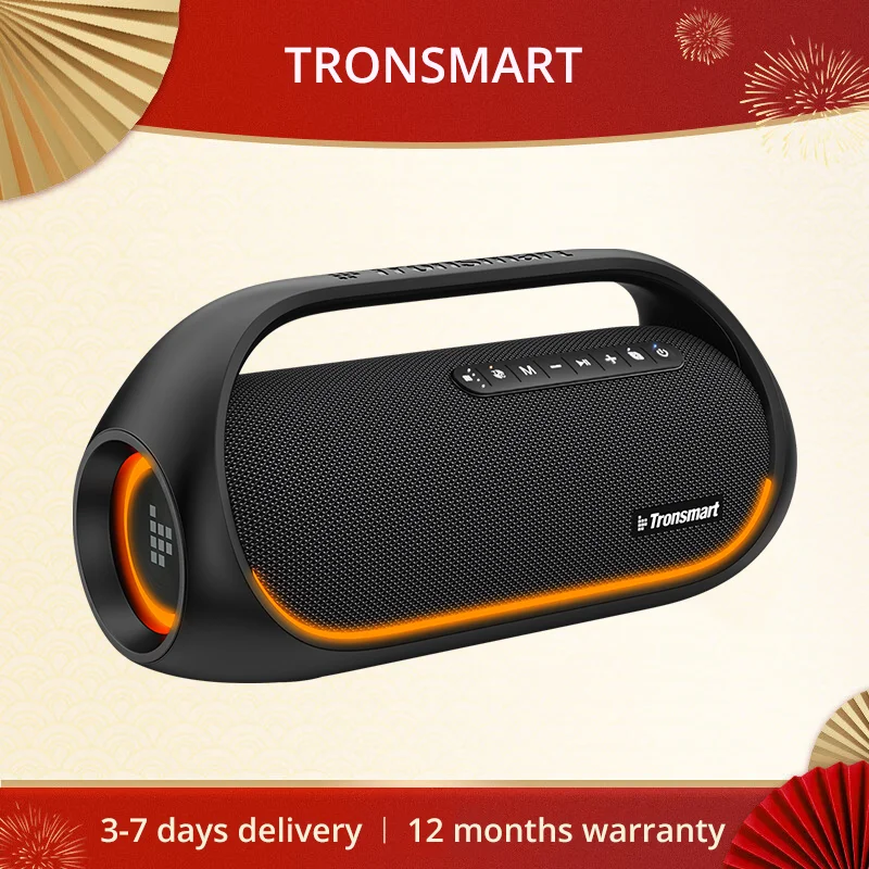Tronsmart Bang (Aggiornato)-Altoparlante Bluetooth Portatile, Suono Potente Da 60W E Basso Mostro, Tempo Di Riproduzione 15 Ore Per Esterni, Feste