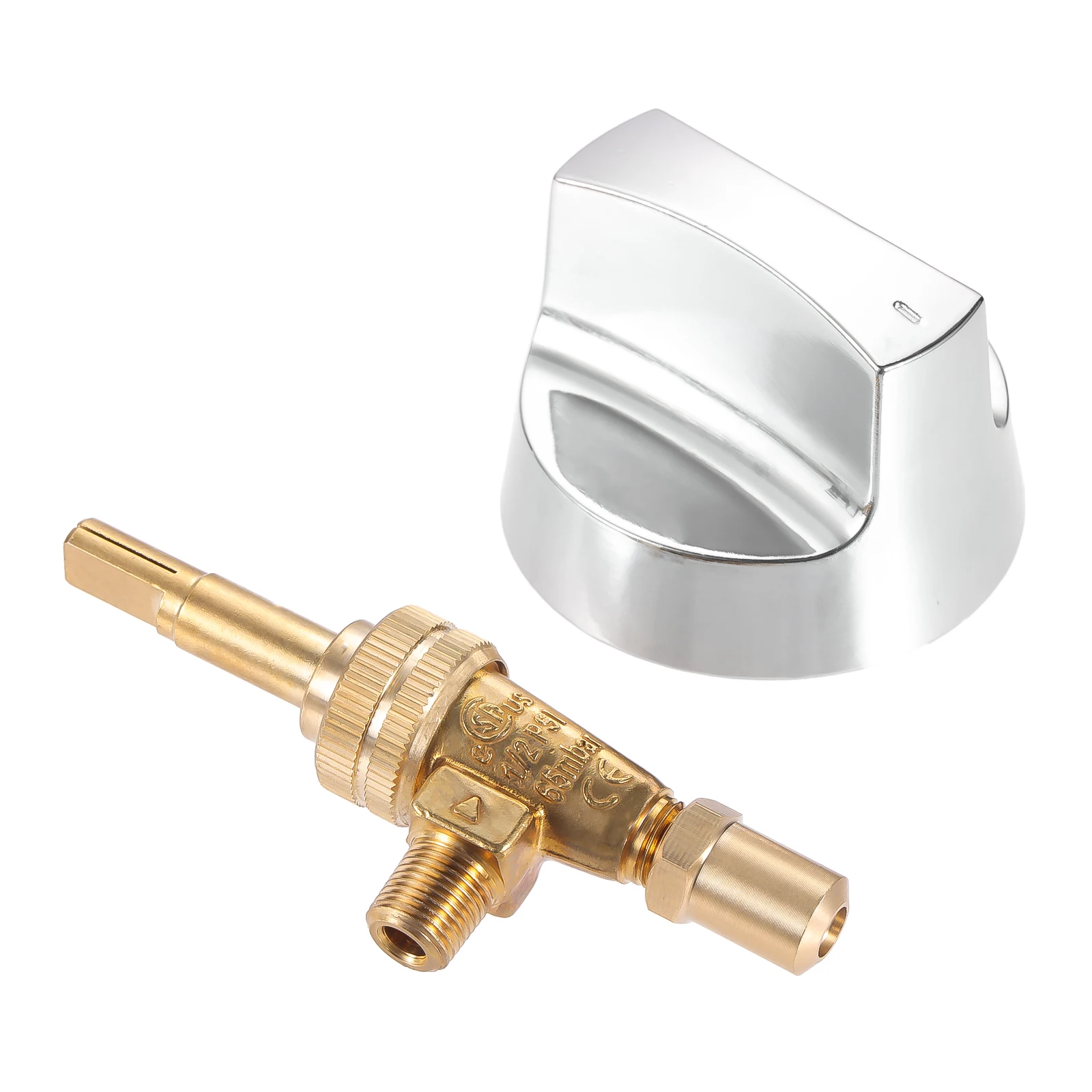 Latão Válvula de Controle de Gás para Restaurante Orfice Bico Aço Cromado Control Knob Stem Comprimento 1.4 Cozinha 0.047 Pcs 1kit