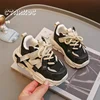 Brand Design Kids Sneakers 2023 Spring New Thick Sole Mesh Tennis Boys Soft Sport Shoes Toddler Girl Casual Hook & Loop Footwear 6