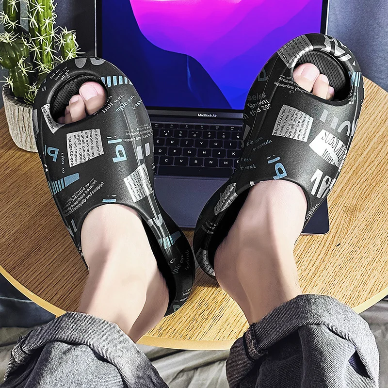 Slip Slippers for Men Non-Slip Slip Comfy With Thick Sole Soft Foam Sliders Slipper for Indoor Outdoor_voghion.com