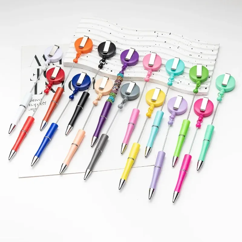 20pcs DIY 쉬운 당겨 버클 볼펜 비즈 옷걸이 플라스틱 페르시 볼 펜 쓰기 Office 액세서리 공짜