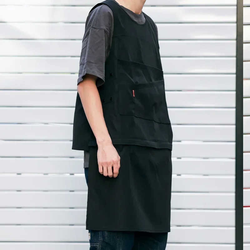 

Men Kitchen Removable Apron Customized Work Smock And Women Sleeveless Logo Clothes Fashion Workwear