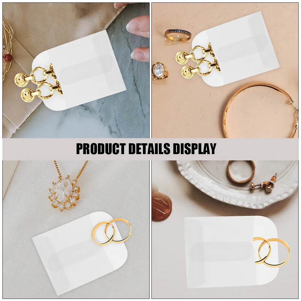 50 Pcs Jewlery Jewelry Bag Organizers Paper Pouch Card Sleeves Small Earrings White Clear Bags Bulk Travel 50 pcs small envelope jewelry bag travel ring storage pouches paper clear bags bulk