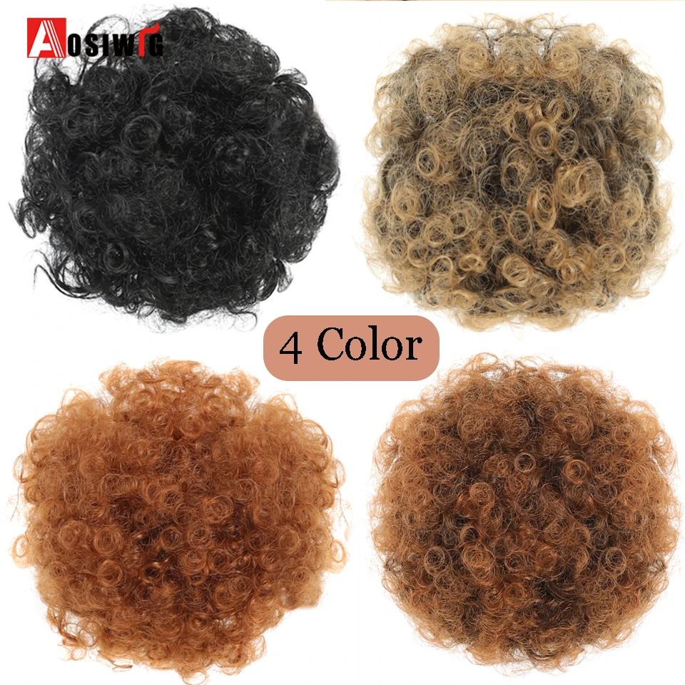 AOSI 4 pollici Afro Puff coulisse coda di cavallo per ragazze bambini donne  nere capelli sintetici panini crespi capelli ricci ciambella Chignon -  AliExpress 200165144, image size:960x960