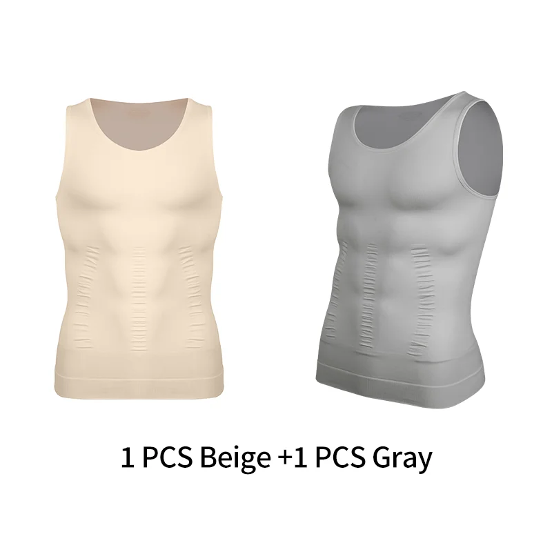Men's Slimming Compression Tank Top - Body Shaper Vest for Workout & Tummy Control