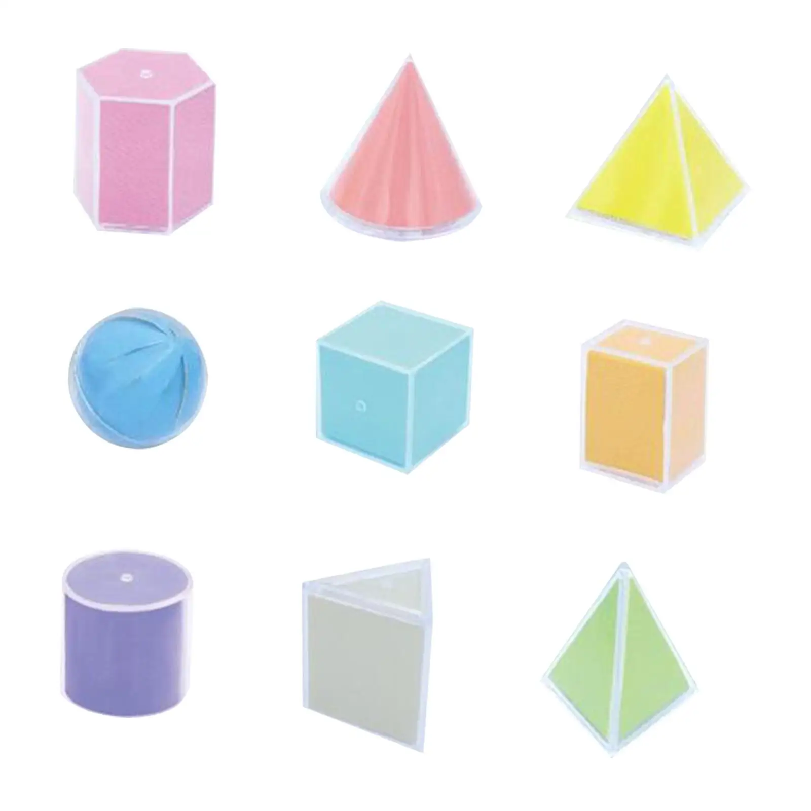3D Shapes Geometric Solids Montessori Learning Toys Shape Sorter Sorting Geometric Shapes Blocks Set for Preschool Elementary 3