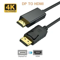 DP Display Port To HDMI-Compatible Adapter Connect Converter 1.8m Cable 2k 4k 1080p For Desktop Laptop PC TV Monitor Projector