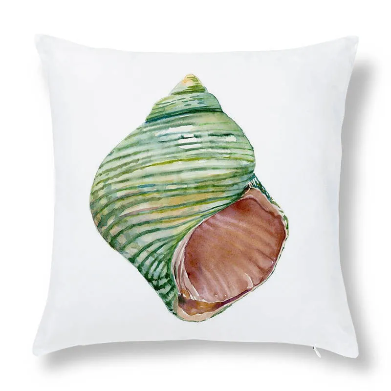 Seashell Conch Pattern Cushion Cover Marine Style Sofa Seat Pillow   Shell Print    4