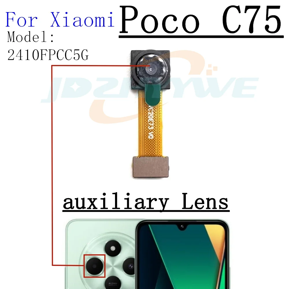 Front Rear Camera For Xiaomi Poco C75 C65 Frontal Selfie Wide Back