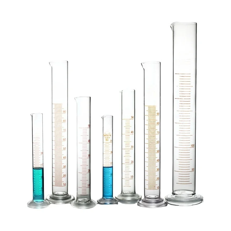 Glass cylinder with round bottom High borosilicate glass precision graduated cylinder for lab