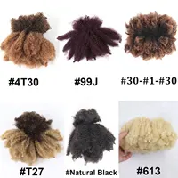 Extensions de cheveux afro en vrac bouclés crépus blonds, cheveux humains au crochet pour tressage, cheveux bruts, serrures vietnamiennes, sans trame, 50g 5