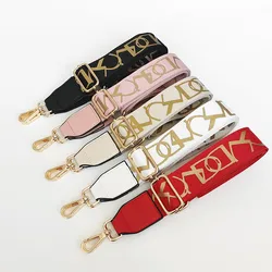 New Women's Bag Shoulder Strap Color Letters Nylon Cotton Bag Belt Lengthening And Wide Belt Leather Bag Replacement Belt