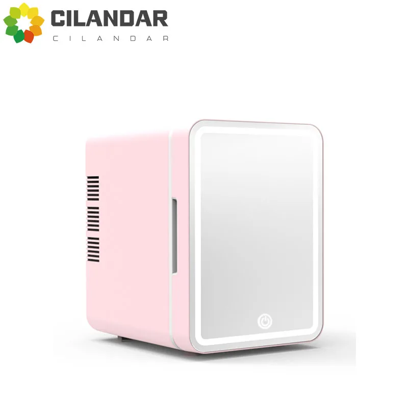 Dual-Use Mini Fridge Makeup Mirror for Car And Home Beauty Skincare Products Portable Small Freezer Refrigerator Car Supplies 1
