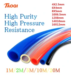 High-Durability Polyurethane Pneumatic Air Hose & Tubing - 12x8mm (2meters-Transparent)