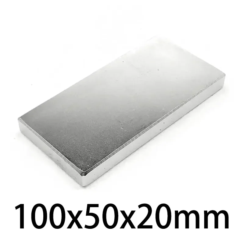 1PC 100x50x10mm 100x50x20mm Big Block Strong Power Quadrate Neodymium Magnet N35 Permanent Magnetic Sheet Magnets Search Magnet