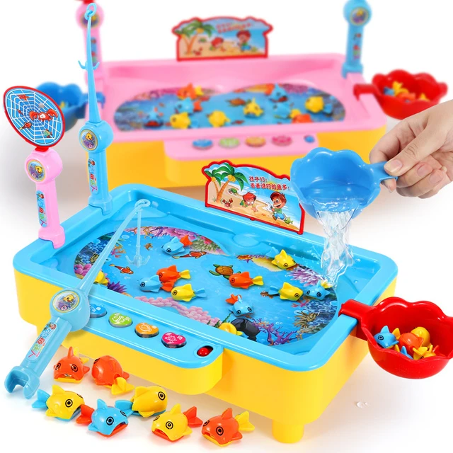 Magnetic fishing talent toys for children, electric puzzle, large