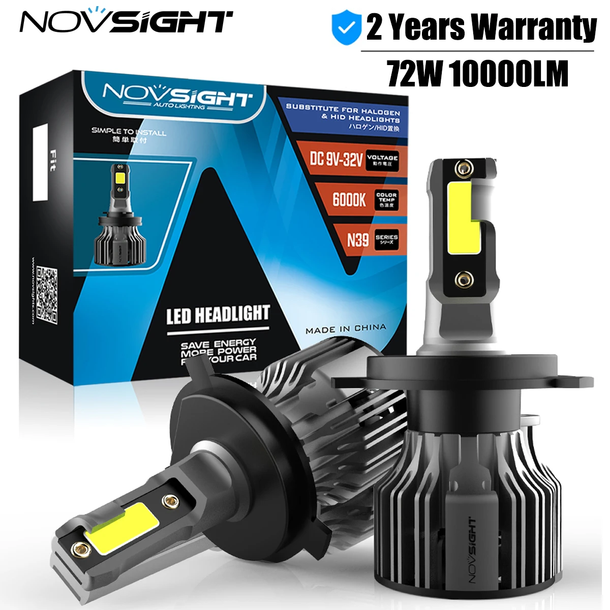 NOVSIGHT Car Headlight H7 LED H4 Hi/Lo H1 H3 H11 H13 9005 9006