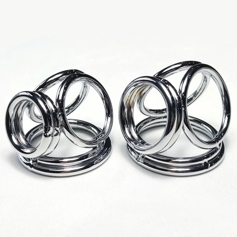 Metal Chastity Device Rings And Ball Stretcher For Men_voghion.com
