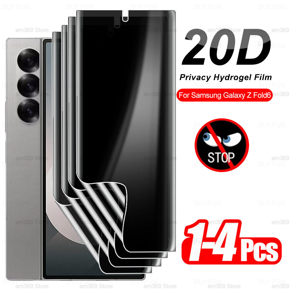 1-4Pcs Privacy Hydrogel Film For Samsung Galaxy Z Fold 6 Anti-Spy/Peep Screen Protector Not Glass Samung ZFold6 ZFold 6 Fold6 5G