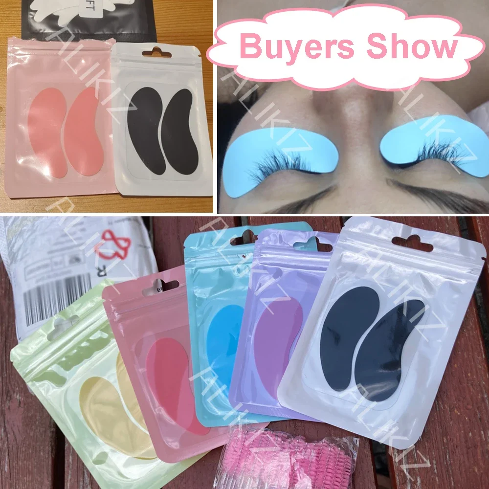 Eyelash Pads 1Pair Reusable Under Eyelash Pads Silicone Stripe Lash Lift Eyelash Extension Eye Patches Under Eye Gel Patch Makeup Tool