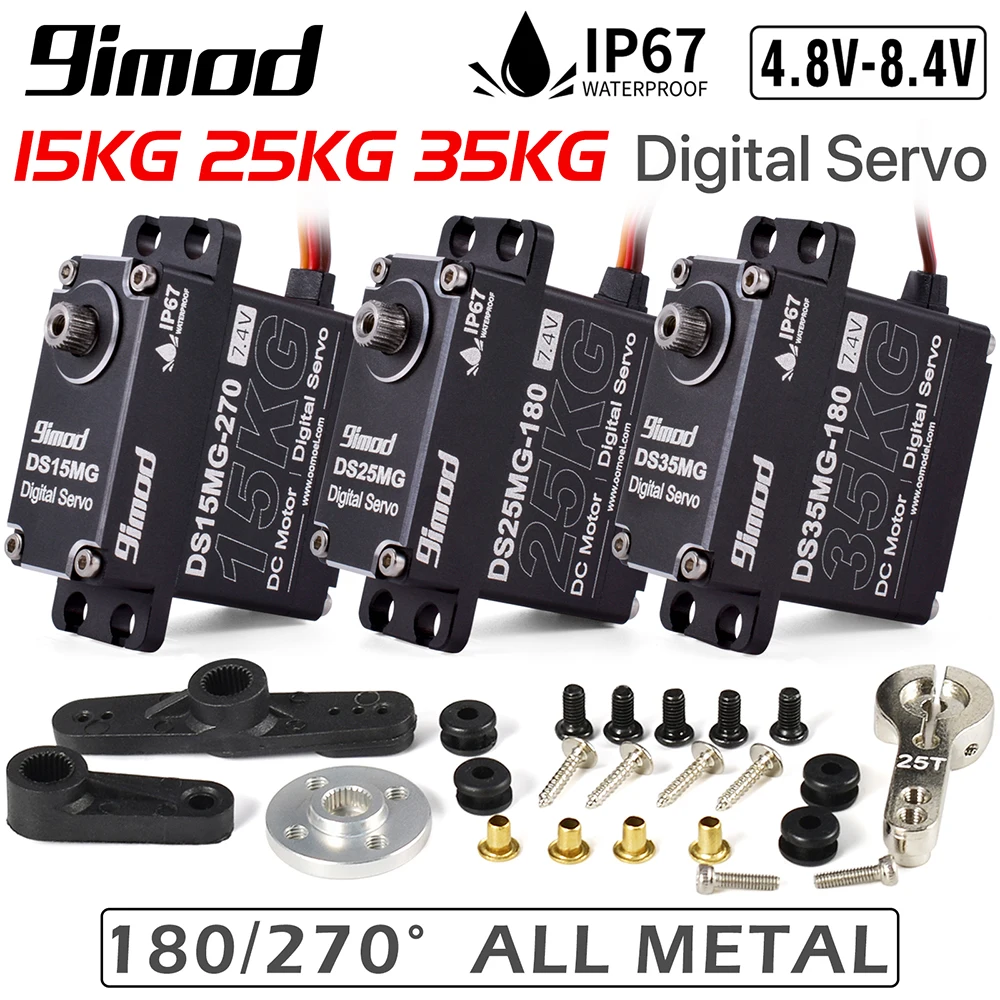 

RC Servo 35kg/25kg/20kg/15kg Waterproof Servo Motor Full Metal Steel Gear High Torque Servo RC 1/10 1:8 RC Car/Robot/Boat truck