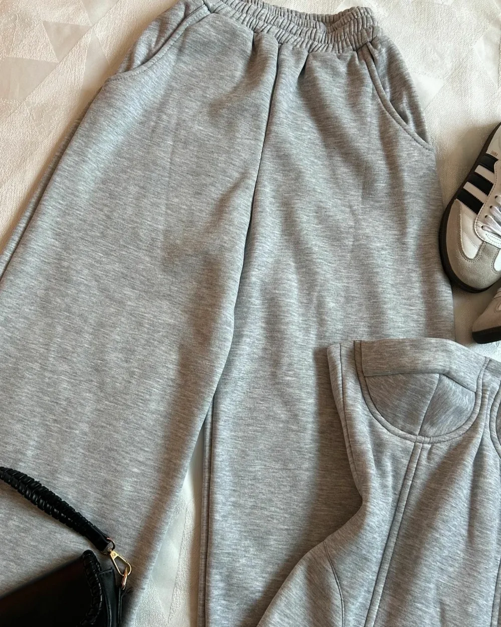 Y2K Light Gray Pants Suit Womens Harajuku Sexy Slim Tube