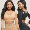Tummy Control Body Shaping Underwear Hook Loop Adjustable Yoga Sports Bra Breathable Seven Quarter Sleeve Compression Shapewear