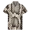 Animal Snake Skin Python 3D Print Hawaiian Shirts Men Personality Lapel Button Shirt Street Loose Short Sleeves Blouse Tops 2