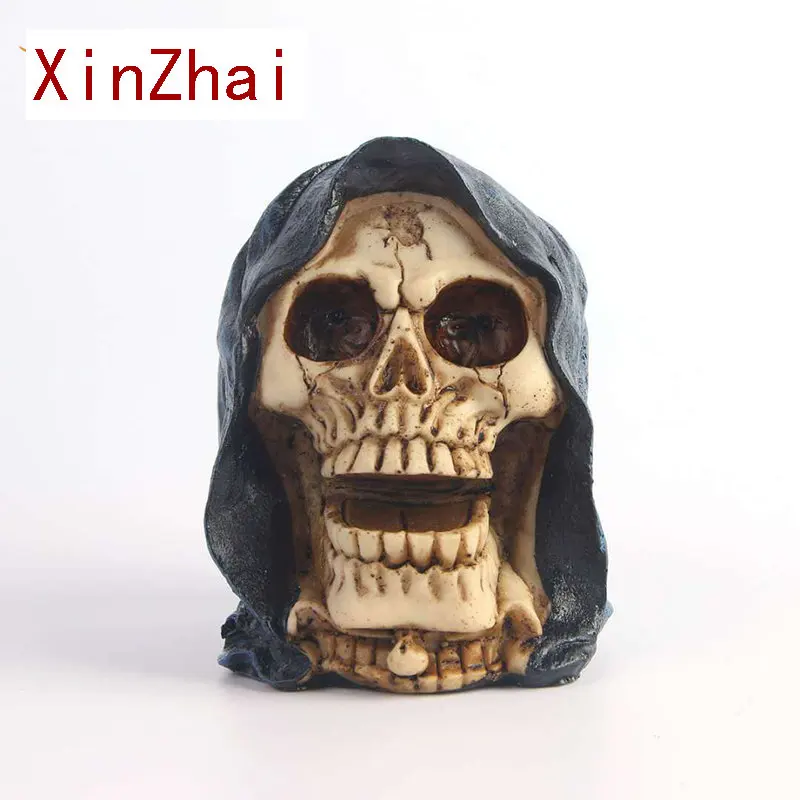 

Готический Черный халат Vilead из смолы, статуя черепа, подставка в виде мрачного Жнеца, реквизит, модель Хэллоуина, страх, искусственное украшение