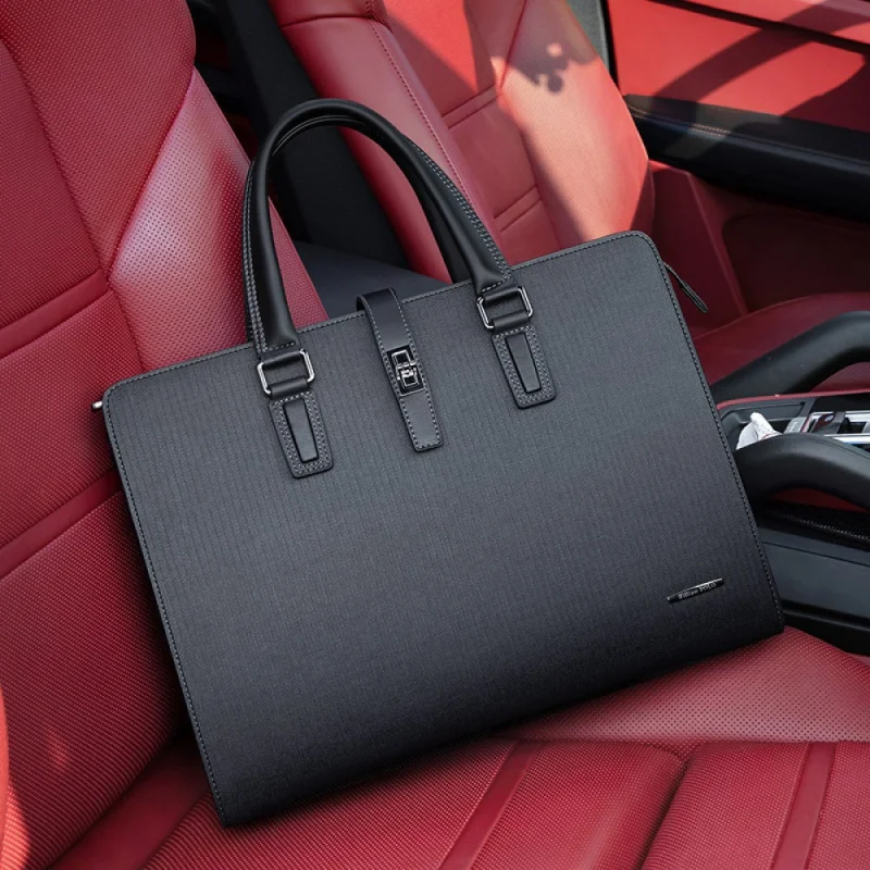 

2024 New Arrival Briefcases Mainland China Guangdong Williampolo Genuine Leather Cow Leather Zipper Letter Men Business Polyeste