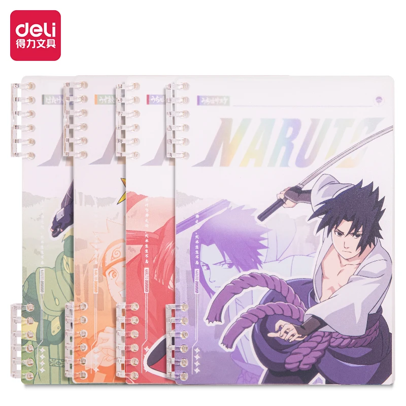 4Pcs/Set Deli QHB550 Naruto PP Loose-leaf 257*178mm Book Supplies School Office Stationery