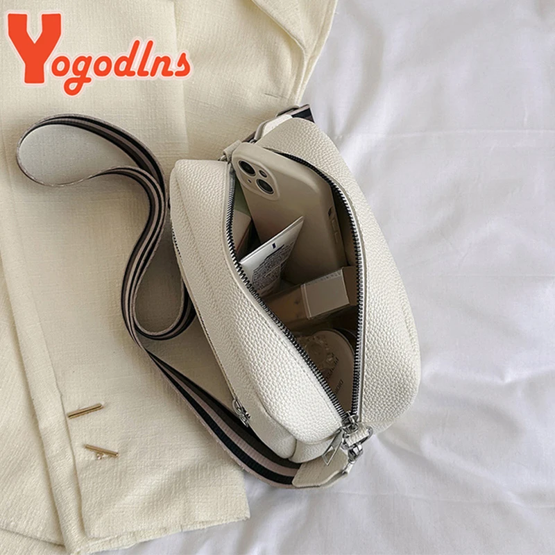 Yogodlns Wide Shoulder Strap Small Square Bag Pu Leather Shoulder Crossbody Bags For Women Girls Trendy Messenger Bag Handbags