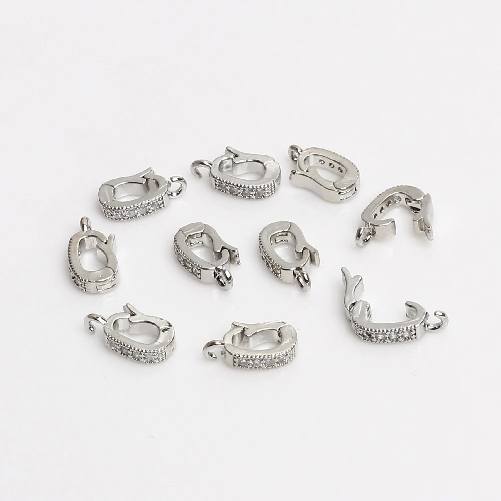 5Pcs Brass 18K Gold Plated Micro Pave Zircon Pearl Enhancer