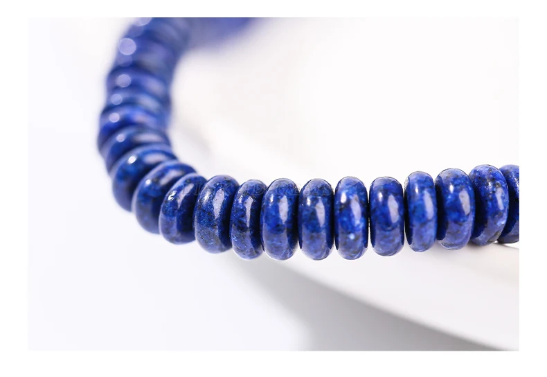 Natürliche Lapis Lazuli Flache Rondell-Perlen 6x2mm Lose Abstandhalter-Abacus-Perlen für Schmuckherstellung DIY Halskette Armband Zubehör – Detail 4