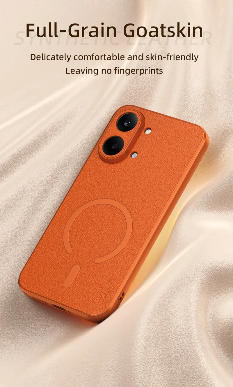 Luxuriöse Ziegenleder-Handyhülle mit Magnetring für POCO X8 Pro X8 Pro Max Redmi Turbo 5 5Max 4Pro K90/K80 Pro Max Rückseiten-Abdeckung – Detail 2