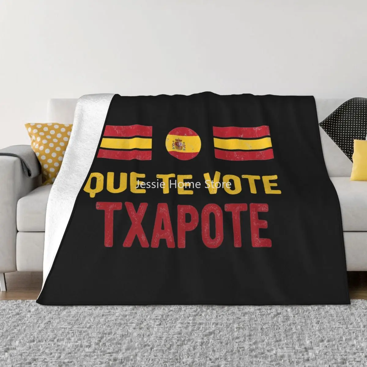 

Que Te Vote Txapote Blankets Flannel Textile Funny Spanish Meme Multifunction Warm Throw Blankets for Home Office Bedspreads