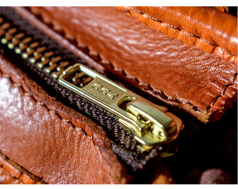 Vintage fashion luxury natural genuine leather men's small messenger bag casual daily outdoor real cowhide phone shoulder bag