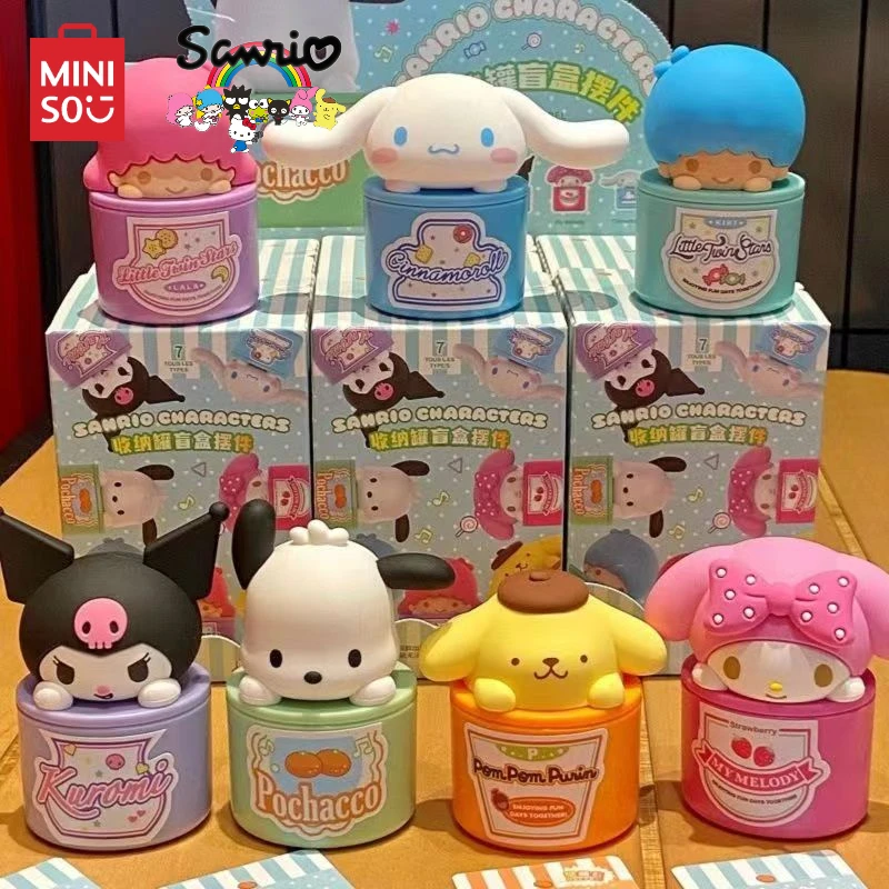 

MINISO Sanrio Blind Box Storage Jar Decoration Kuromi Pachacco Cinnamoroll My Melody Kawaii Anime Peripheral Children's Toy Gift