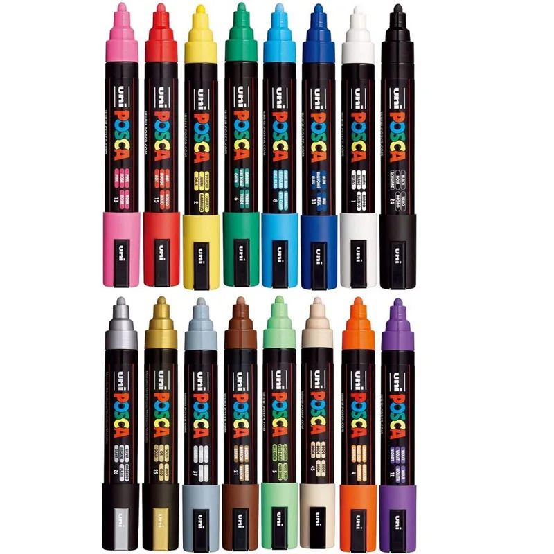 https://ae01.alicdn.com/kf/Sb0cf686342fb4ebc9f87a067da58eeear/Uni-Posca-Set-of-16-Colors-PC-5M-Paint-Pens-1-8-2-5mm-Medium-Point.jpg