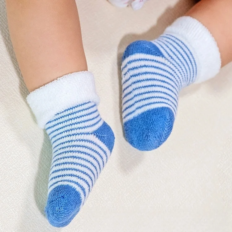 6 Pairs Kids Thicken Cotton Terry Socks Baby Boys Socks Soft Warm Newborn Indoor Sokken Autumn Winter 0-12m