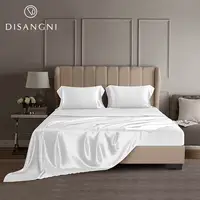DISANGNI 22 Momme 100% Mulberry Silk Bedding Set - 4-Piece Luxury (2 Pillowcases, 1 Fitted Sheet, 1 Flat Sheet) - 6A Grade Natur 1