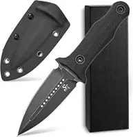 Sitivien ST13 Fixed Blade Knife K110 Stonewashed Steel Blade G10 Handle Full Tang Survival Knife for Outdoor EDC Camping Hunting 2